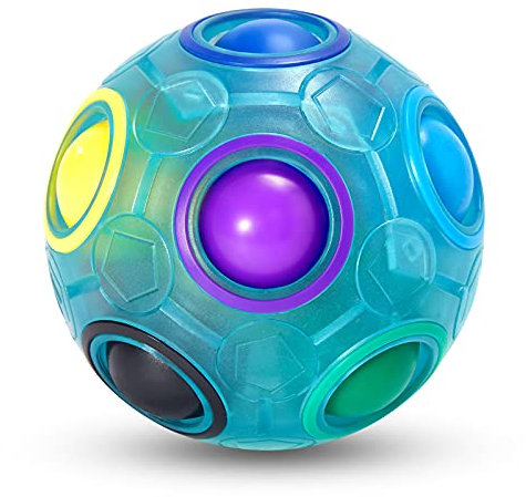 Vdealen Regenbogenball Magischer Puzzleball Zappelball Spiel Spaß Stressabbau Geschicklichkeitsspiele Pädagogische Spielzeug Denksport Ball Spielzeug Knobelspiel für Kinder Teens & Erwachsene