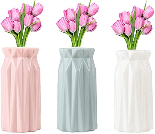 Kunststoff Vasen, 3 Stück Elegantes Design Vase Desktop Moderne Dekorative Ornament Kunststoff Vase Für Innen Schlafzimmer Wohnzimmer Balkon Tischdeko Hochzeit Küche Office