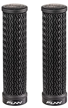 Funn Holeshot Mountainbike-Griffe mit Einzelklemmung, Innendurchmesser von 22 mm, Griffenden aus gehärtetem Material (Schwarz)