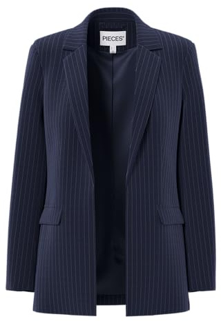 PIECES Pcbozzy Ls Loose Striped Blazer Noos Bc Femme Blazer, Sky Captain/Aop : Rayures, M