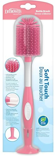 Dr. Brown's Soft Touch Borsten Babyflaschenbürste für schmale Flaschen – Rosa