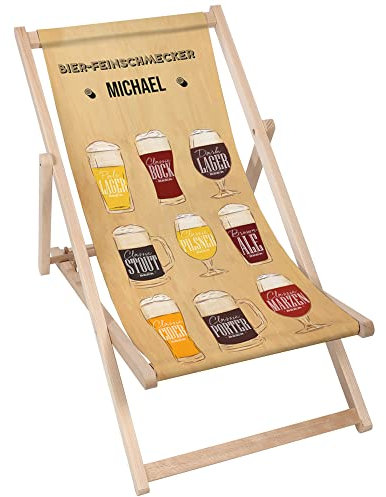 DreamRoots Vatertagsgeschenk Personalisiert - Liegestuhl klappbar Holz für Papa Geschenk - Liegestuhl Holz Geschenke Für Papa - Sonnenliege Klappbar Bester Papa Geschenke