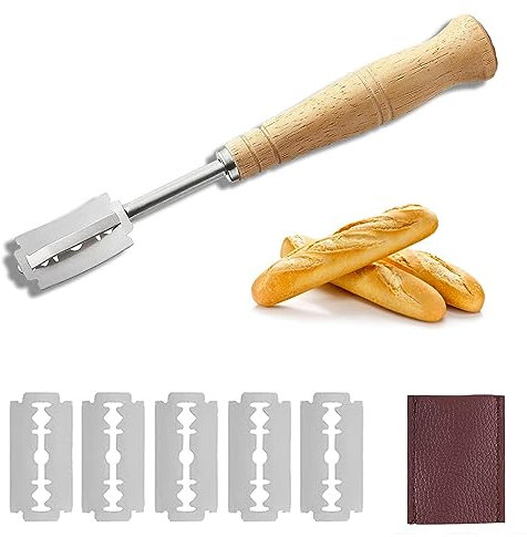 NUDFSY 7 Pcs Bread Lame, Wood Handle Bread Scoring Tool for DIY Baking
