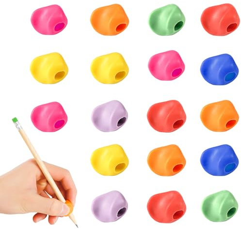 18uds Empuñadura Lapiz, Ergonómico Universal Empuñadura para Escribir Portalápices Colorido Corrección de Postura de Dedos Ayuda para la Escritura para Dibujo de Tarea de Niños
