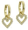 Ted Baker Amora Crystal Halo Heart Huggie Earrings For Women (Gold/Crystal)