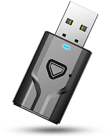 USB Bluetooth Adapter für TV, 2-in-1-Bluetooth Sender Empfänger, Tragbarer Mini Audio Transmitter mit Klinke 3,5 für TV, PC, Stereoanlage und Auto, Eingebautem Mikrofon, Freisprechen und Musik