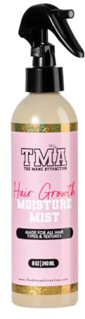 The Mane Attraction’s Nourishing Daily Hair Growth Moisture Mist for ALL Hair Types, Lightweight Moisturizer for Thicker, Longer Hair. Infused with Aloe Vera Juice, Sweet Almond Oil, and Honey. 8oz