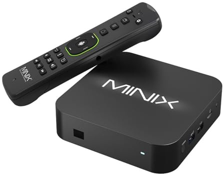 MINIX U8K-Ultra 8K UHD Android TV Box Amlogic S928X-K 128GB eMMC ROM 8GB LPDDR4X RAM WiFi6 1000M BT5.2 USB3.0 Support AV1 VP9 H.265 8K 60fps HDR Box with MINIX A3 Pro Wireless Six-Axis Gyroscope