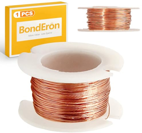 BondEron Enamelled Copper Wire 10 m x 0.5 mm Solderable Magnetic Wire for Coils, Electromagnets, Motors, Copper Wire for Crafts & DIY Projects
