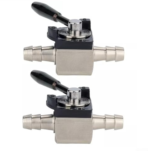 Besttoolifes Lot de 2 valves d'arrêt de gaz combustible 6,35 mm en acier compatible avec tondeuse à gazon et Go Kart modèles 48568 et 07-403 pour un contrôle fiable du débit de carburant