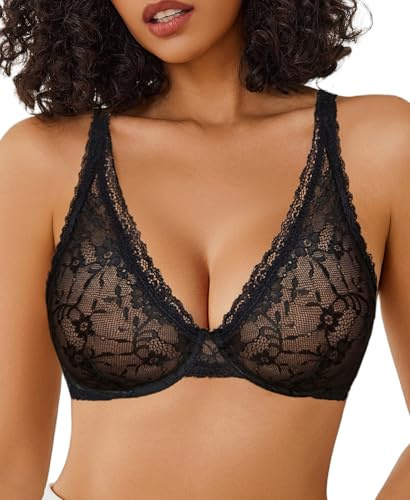 Avidlove Black Lace Bra Women Sexy Triangle Underwire Unlined Everyday Bras Sheer Mesh Bralette 2026