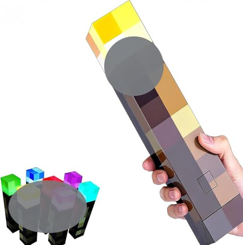 MAXERICH Craft Torch Lamp - 11 Inch LED Night Light, Wall Torch Light Torch Light USB-C Rechargeable, 3D Bedside Lamp for Playroom & Bedroom Decor, 7 Colors