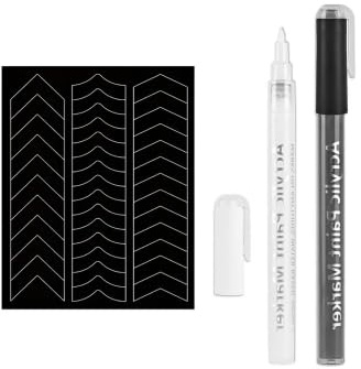GWEOR 2 Lápiz para Uñas Francés Blanco y Negro, Regalo Stickers de Manicura Francesa, Kit para Nail Art Creativo y Cuidado de Uñas