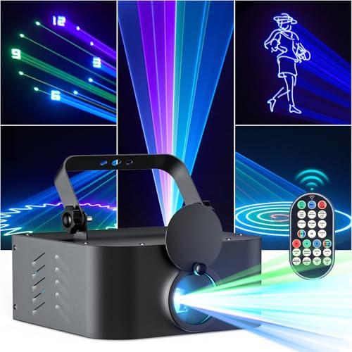 DJ-discoljus med fjärrkontroll, ljudaktiverad RGBW-festljusprojektorer för klubbar, dans, karaoke, födelsedagsevenemang - DMX-kontroll 3D-animering