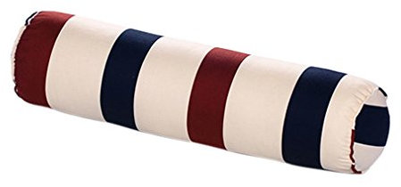 Nunubee Weiche Nackenrolle Kopfkissen mit Abwaschbarem Baumwoll-Bezug Süßigkeit Geformtes Kissen Lendenkissen, Roten Streifen 20*80cm