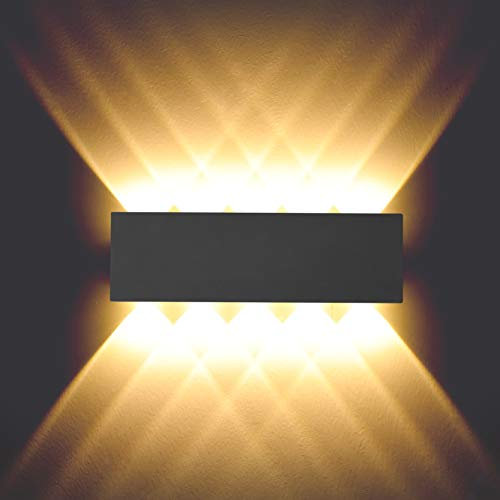 BELLALICHT 10W LED Wandleuchte Innen - Aluminium Up Down Spotlicht Wandlichter Wandlampe, IP54 Wasserdicht für Wohnzimmer Schlafzimmer Flur Treppe Warmweiß