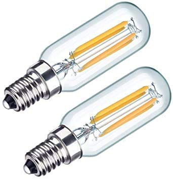 DECK INN Pack of 2 2W=3W LED Cooker Hood Light Bulbs E14 Warm White 2700K 280 Lumen 30W Incandescent Replacement T26 Tubular Filament Bulb SES