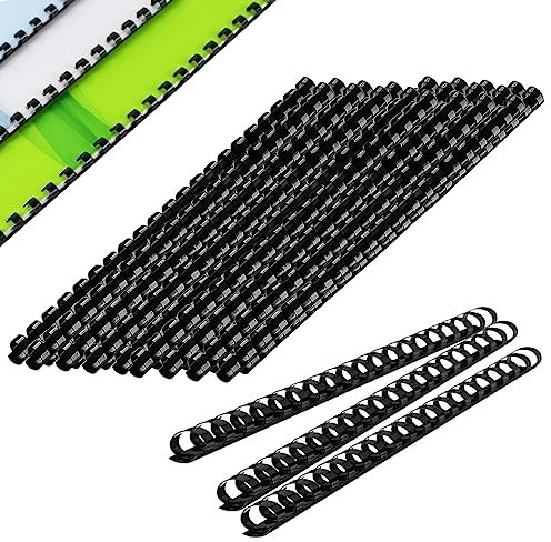 Hazrcvr Spiralbindung 20 Stück Plastikbinderücken 14 mm Kunststoff Spiralbindung Spiralbindegerät Bindekämme aus Kunststoff Binderücken Plastikbindeset Binderücken für Plastikbindung 21 Ringe