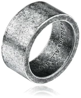 YAHOYA Anillo Vintage de Acero Inoxidable de 10 mm con Letras Dentro del Anillo de Fiesta de joyería para Hombre