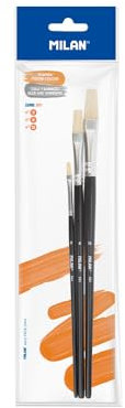 MILAN® Bolsa 3 Pinceles Planos Serie 501 nº 2, 8 y 12