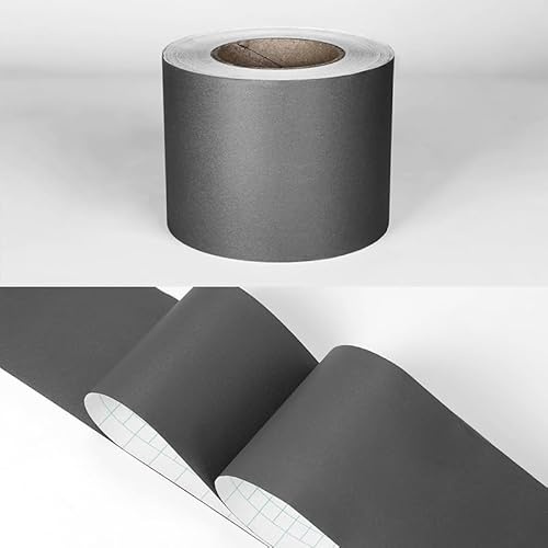 Bordi Greche Pannelli Adesivi Bordo Adesivo per Pareti Striscia Adesiva Muro Decorativa Greca Adesiva per Parete grigio scuro 5cm X 1000cm