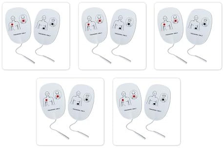 XFT AED Lot de 5 électrodes d'entraînement de rechange compatibles avec XFT-120C, XFT-120C+, XFT-d0009, XFT-120GA (Aldult & Child)
