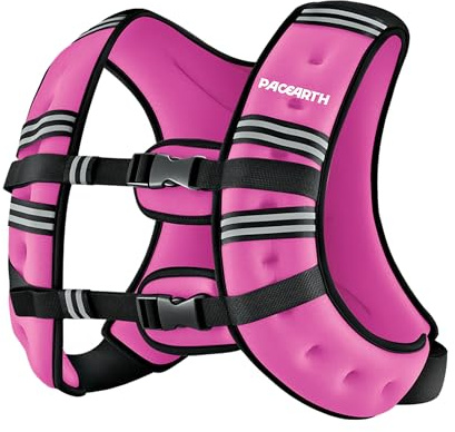 PACEARTH Weighted Vest,6lb/8lb/10lb/12lb/16lb/20lb/25lb/30lb Weight Vest with Reflective Stripe, Body Weight Vests for Women, Men, Weight Loss Workout, Strength Training, Running, Walking, Jogging