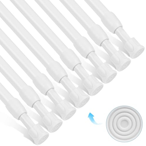 HOTUT Teleskopstange, 8 Stück Klein Ausziehbare Klemmstange, Klemmstange ohne Bohren, verstellbare kleine Spannstange für Duschvorhangstange,Kleiderstange,Schränke,Bücherregal(30-50cm)