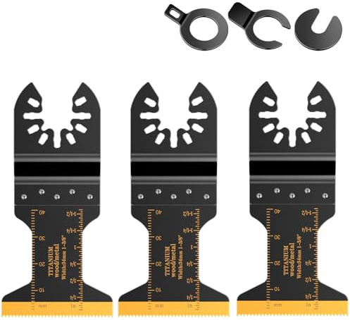 Aicoya 3 Stück Multitool Sägeblätter Titan, Titanbeschichtung Multifunktionswerkzeug Zubehör 44mm für Metall und Holz