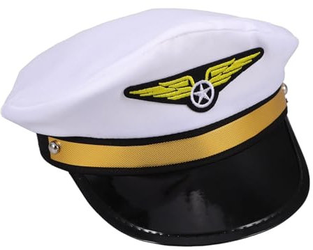 OFFSCH Pilotenhut Für Kostümpartys Halloween Und Cosplay Verstellbare Pilotenmütze Mit Airline-thema Für Erwachsene Für Thematische Veranstaltungen