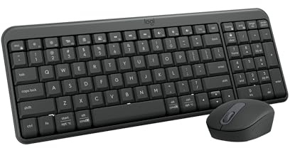 Logitech MK250 Bluetooth Wireless Mouse and Keyboard Combo: Fast & Easy Connectivity, Compact Wireless Keyboard, Ambidextrous Mouse, Durable Build - Windows/MacOS - Graphite