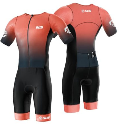 SLS3 Triathlon Suit Mens Elite Aero Trisuit Men - Tri Suit Triathlon - Full Zip, Aero Sleeves, Internal and Rear Pockets (Horizon, Large)