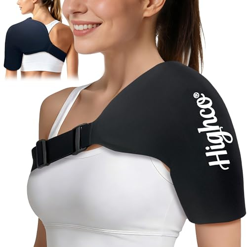 Épaulière de Compression Chaud et Froid | Poche de Glace Épaule Réutilisable pour Soulagement Douleur Coiffe des Rotateurs, Tendinite, Récupération Sportive et Post-Chirurgie | Sangle Ajustable（L）
