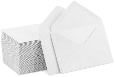 Enveloppes En Papier Kraft,DIN C6,130 g/m²,pour lettres, carte de vœux, carton d’invitation, carte d’anniversaire-Blanc,100 pièces