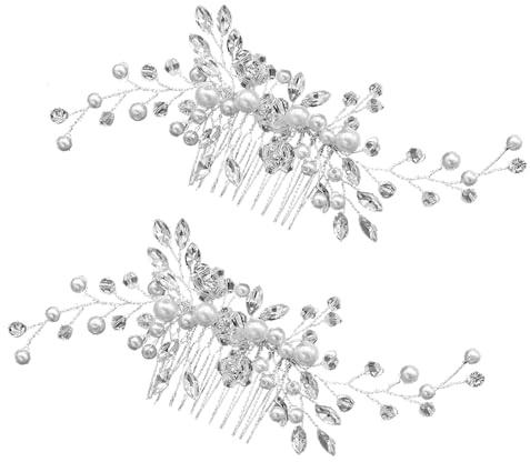 BELLIFFY 2 Peinetas De Novia Accesorios Para El Cabello Para Niñas Peineta De Boda Para Mujer Adornos Para El Cabello Para Mujer De Dama De Honor