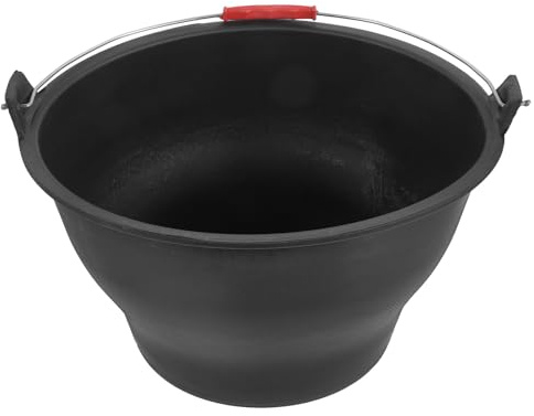 Beaupretty Cubo de Obra Pequeño de Caucho Negro Asa Cubo Resistente para Cemento y Mortero de Almacenamiento Multifuncional para Construcción y Limpieza Diseño Reforzado y Estilo Aleatorio