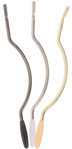 Toyvian 3 Piezas Barra de Trémolo para Guitarra Eléctrica Diseño Curvado, Acero Inoxidable y Goma, Fácil de Operar para Principiantes