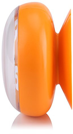 Asixx Orologio da Parete Impermeabile, Impermeabile a Parete di aspirazione Specchio per Finestra Bagno Doccia Orologio Accessori da Bagno per Bagno e Cucina(Orange)