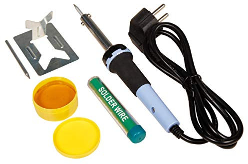 McPower Kit de soldadura | LS-220 | 30W con soldador, soporte, estaño, punta de soldadura y grasa de soldadura