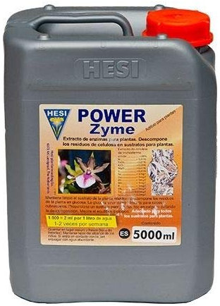 Fertilizante Estimulador Hesi Power Zyme Hongo Alimento Crecimiento para Cultivos de Cannabis y Marihuana. Mejora su Crecimiento y Floración. Aditivo. Producto CE. 5Litro