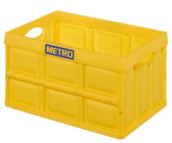METRO Professional Klappbox ohne Deckel 46 Liter, 53 x 36 x 29.5 cm, Transportbox, Gelb, Polypropylene, Transportbox, max. 40 kg, Gelb | Faltbar | lebensmittelecht | recycelbar