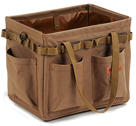 Tentock Folding Camping Picnic Storage Bag with Handles and Hooks, Portable Outdoor Food Drink Basket Lunch Bag Large Capacity for Hiking BBQ Travelling