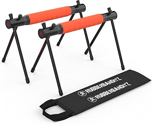 Rubberbanditz Parallettes Liegestütz- und Dip-Barren – 2 zusammenklappbare und tragbare Parraletten für Calisthenics, Gymnastik, Liegestütze und Handstandstangen, Training – Workout-Pushup-Stange mit