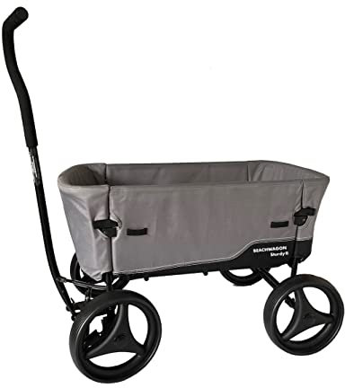 Beachwagon Sturdy Faltbarer Bollerwagen Bollard Cart Wagen zum Transport von Kindern, Haustieren und Habseligkeiten mit Einer Tragfähigkeit von 80 kg 118 x 65 x 110 cm