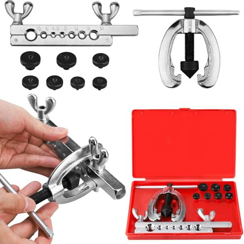 Altamejor Bremsleitung Bördelgerät, bördelgerät bremsleitung, Werkzeugsatz zum Aufweiten von Bördelgerät Bremsleitungen, Für Hydraulische Kfz-Bremssysteme
