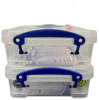 Really Useful Box Liquid Storage Containers with Lids, 1.75 Litres, Pack of 2, (Clear)