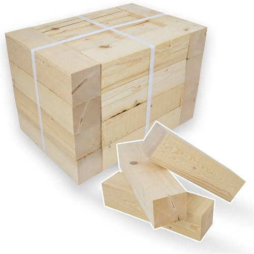 Legna da Ardere per Camino e Stufa a Legna - 100% Abete Naturale Essicato - Fiamma Forte e Lunga Durata - 2 Pacchi 16 Kg (41,4dm³)