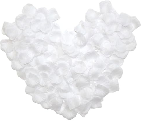 OMJMYY Rosenblätter Weiß, 4000 Stück Künstliche Rosenblätter für Hochzeit Valentinstag Geburtstag Den Tischaufsatz Romantische Atmosphäre Jubiläen Dekoration