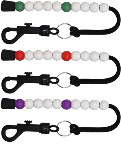 ChaoShaner 3Pcs Practical Golf Bead Counter Effective Golf Stroke Counter Bead Lightweight Portable Clip Score Counting for Shots Counting Beads