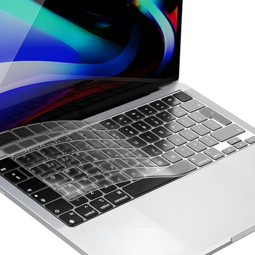 Cubierta de Teclado Compatible con MacBook Air 13.6 / 15, Ultrafina Funda del Teclado Layout EU, Película Protectora para 2025-2021 Pro Air M4 M3 M2 M1 Pro MAX